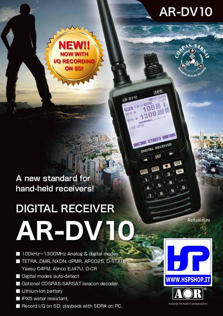 AOR - AR-DV10 - RICEVITORE 100 kHz - 1300 MHz