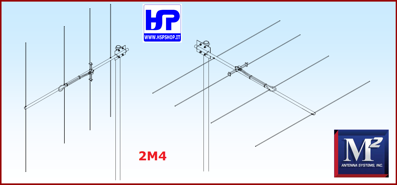 M2 - 2M4 - 4 ELEMENTI VHF 144-148 MHz