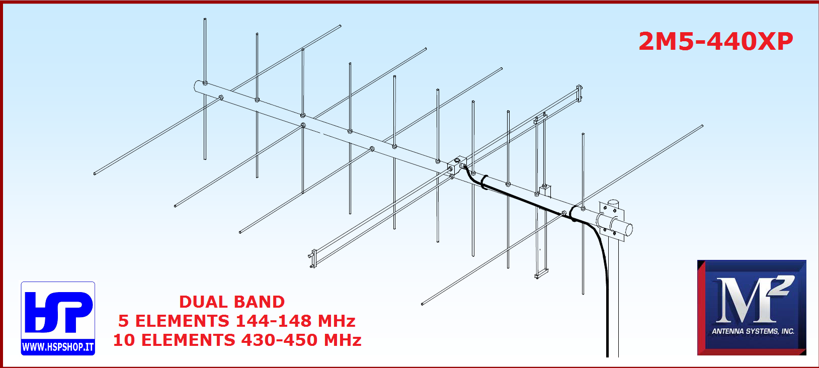 M2 -2M5-440XP - BIBANDA VHF/UHF 144/430 MHz