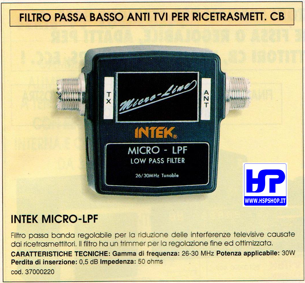 INTEK - MICRO-LPF - FILTRO PASSA BASSO