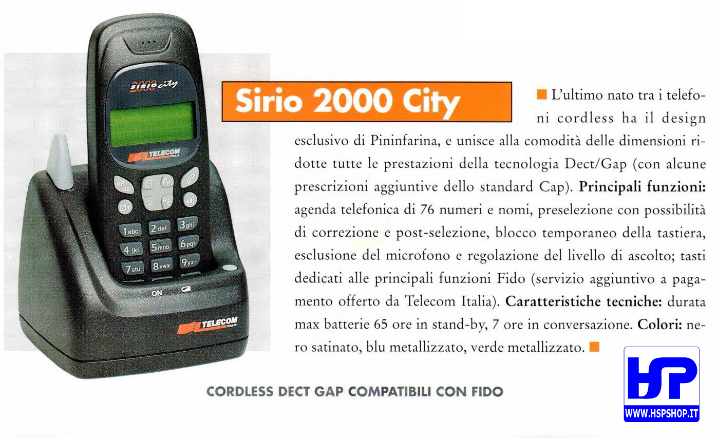 TELECOM - SIRIO 2000 CITY - TEL. CORDLESS