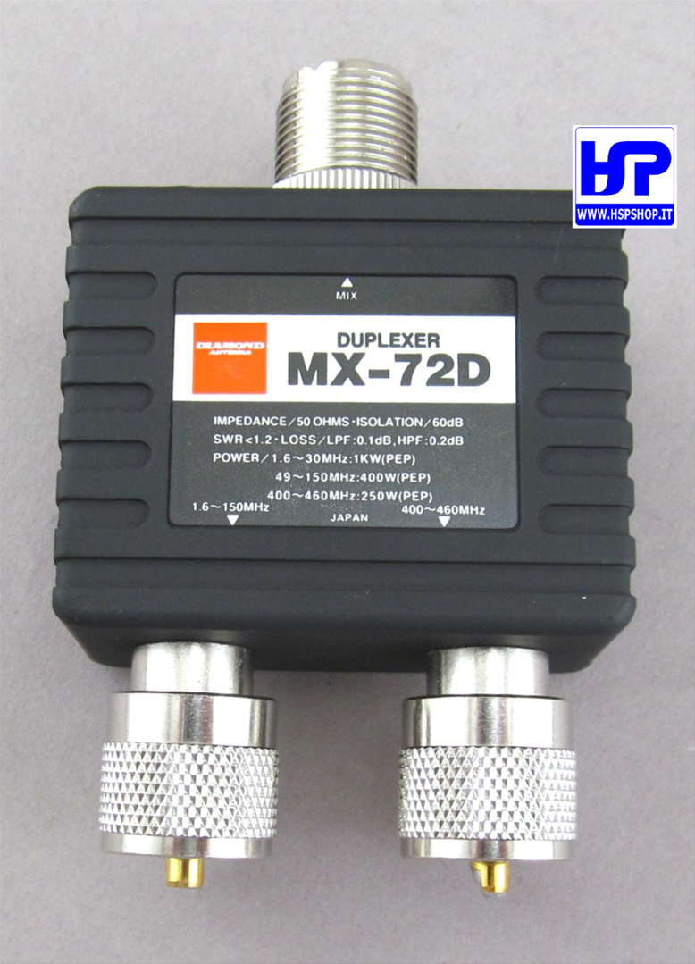 DIAMOND - MX72D - DUPLEXER 1.6-150/400-460MHz