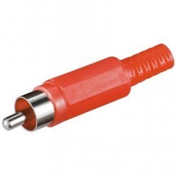 4/02000 - MALE RCA PLUG CONNECTOR - RED