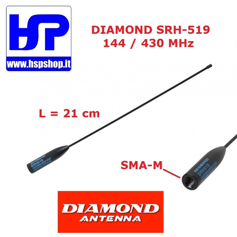 DIAMOND - SRH-519 - ANTENNA 144/430 MHz SMA-M
