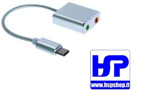 USB-C 2x JACK 3.5 mm MIC + EARPHONE ADAPTER