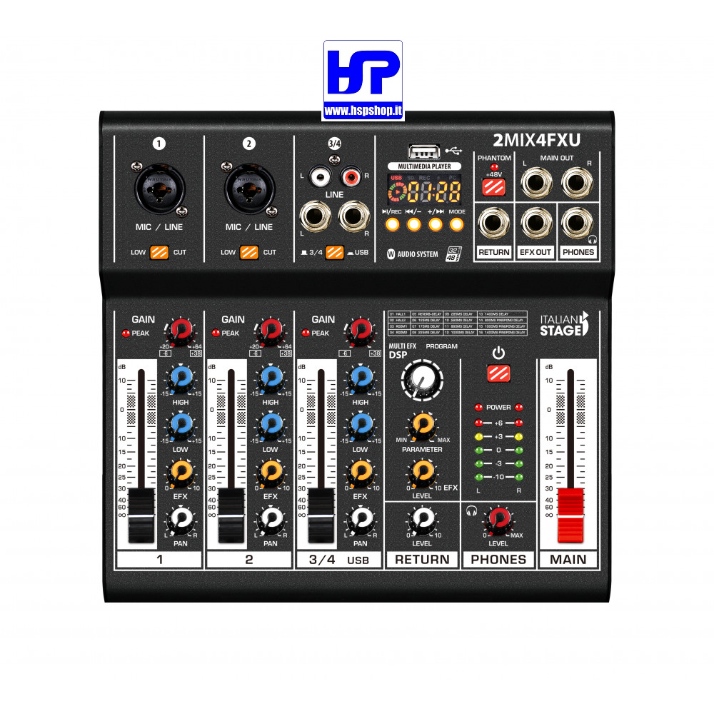 IS 2MIX4FXU - 4 CHANNEL MIXER - DSP MultiFX