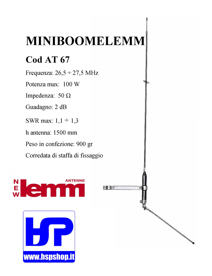 LEMM - MINI BOOMERANG - 27 MHz CB ANTENNA
