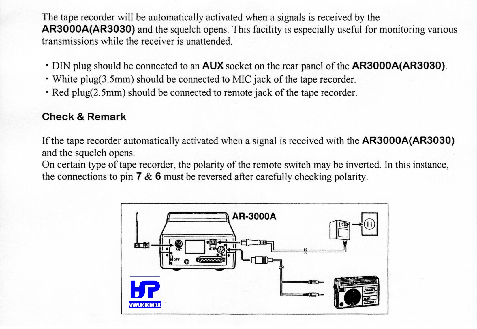 AOR_CR400_AUTOMATIC_RECORDING_CABLE_INSTRUCTIONS_AR3000_AR3000a